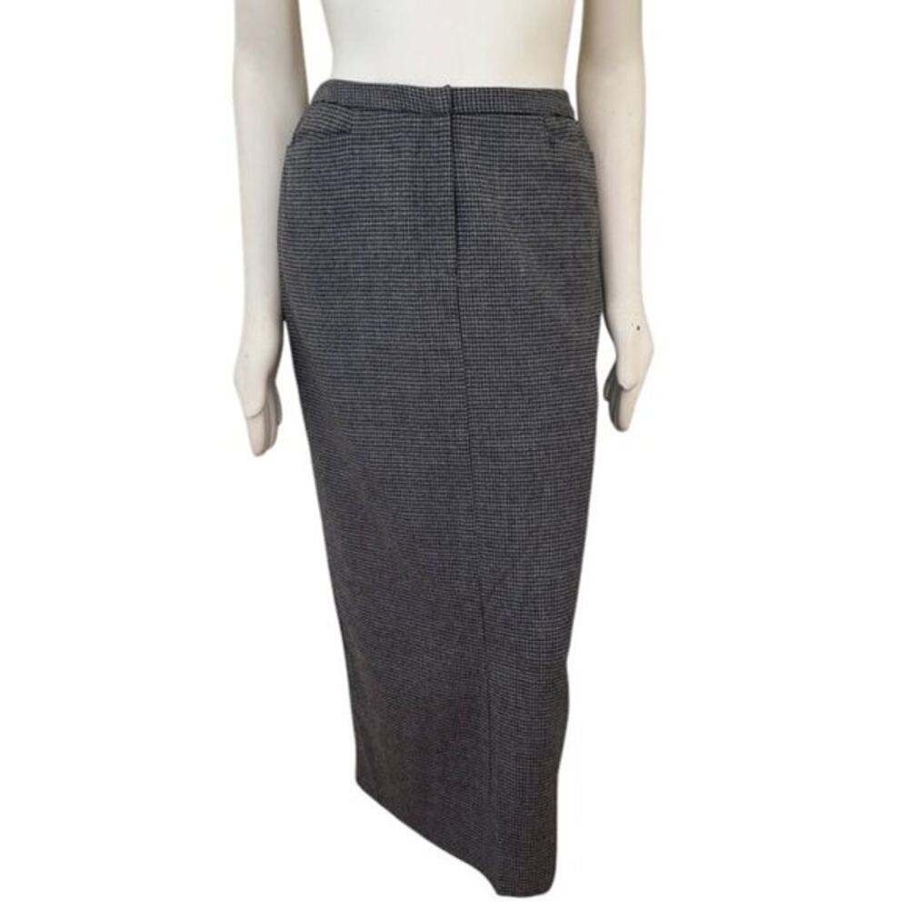 VTG RALPH LAUREN 100% Wool Gun Club Plaid Maxi Skirt in Brown SZ 10